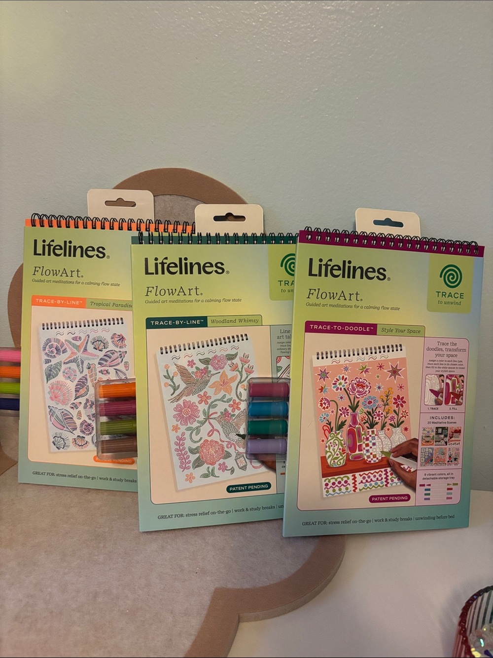 Lifelines flow art trace by line and doodle NEW 3 packs